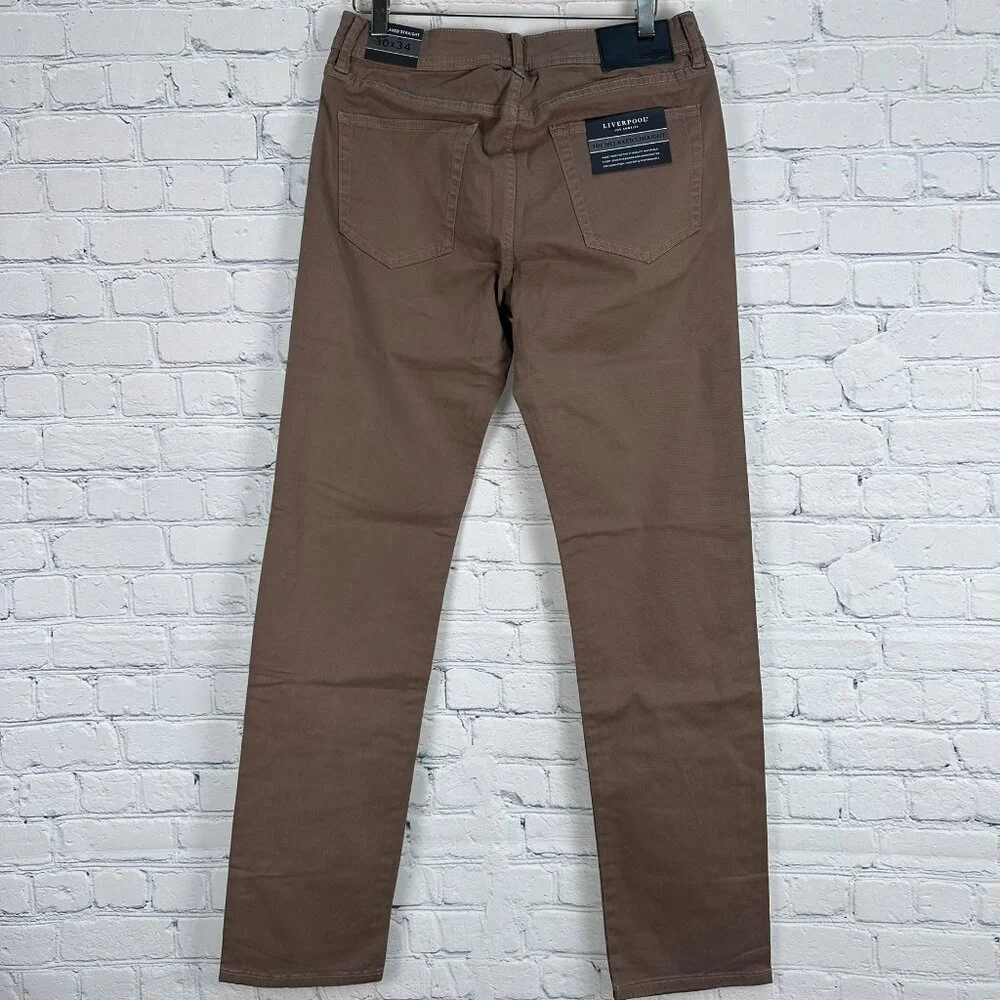 Liverpool LA Regent The Relaxed Straight Leg Twill Pant, W30‎ x L34, Cub Brown